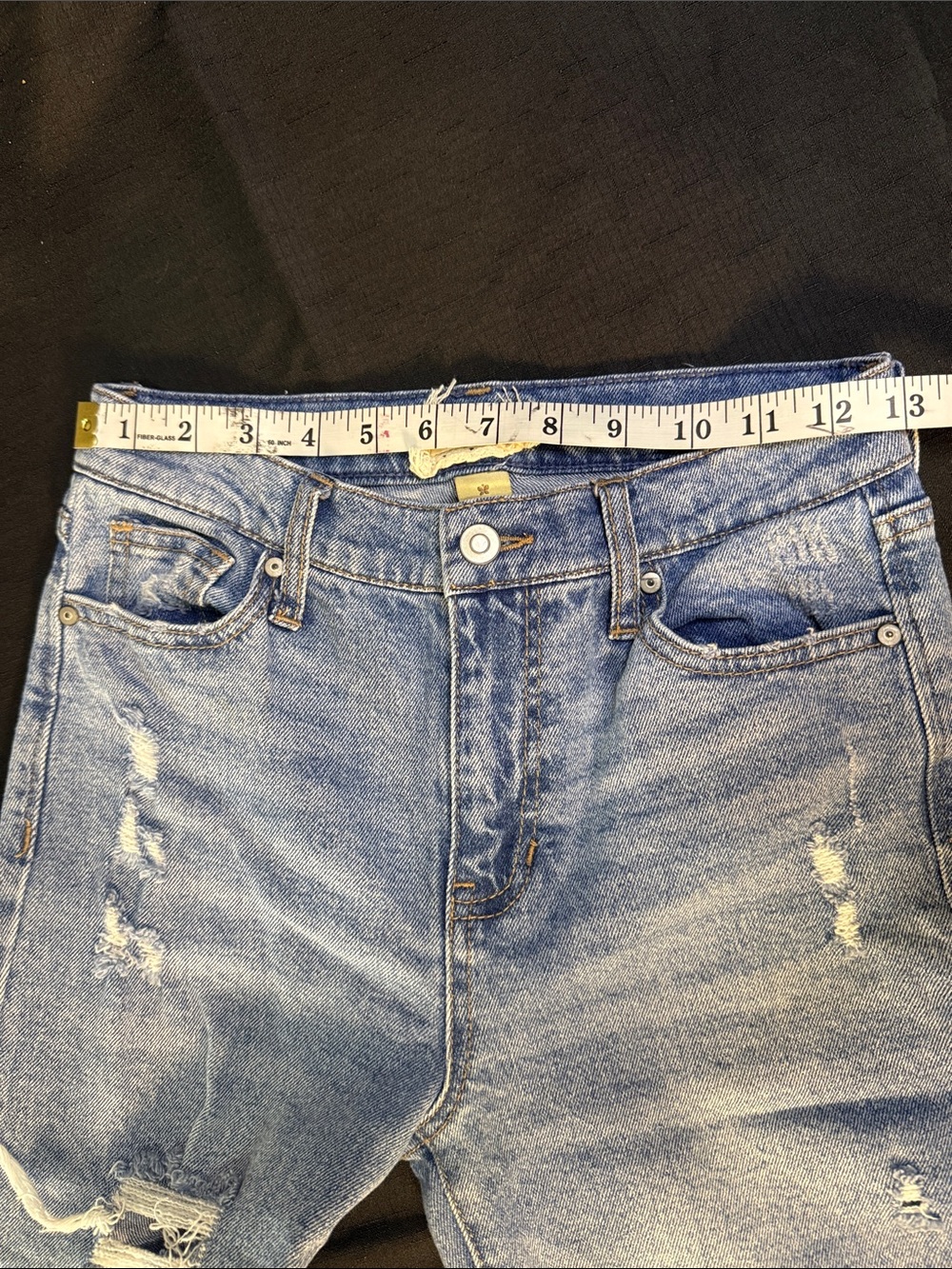 Altar'd State Light Blue Distressed Flare Jeans Size 26 /3 - Picture 4 of 9